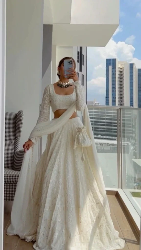 white lehenga 