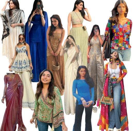 traditional outfits collage