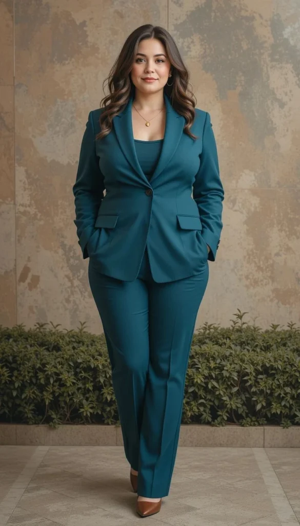 Structured jackets to balance shoulders with hips.
